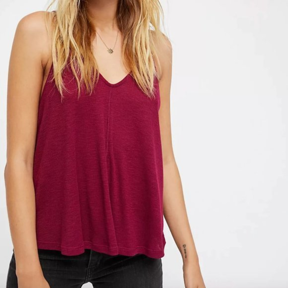 Women's XS │ Free People Tank │‎ Burgundy Summer Top │ Vacation